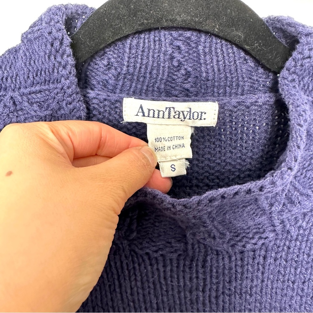 Vintage Ann Taylor Nautical Navy Old Money Preppy Embroidered Anchor Sweater - Picture 3 of 11